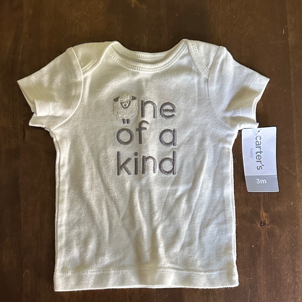 New Carters One of‎ A Kind 3 Month Baby Unisex Tee Sheep Animal Cute Farm Kids